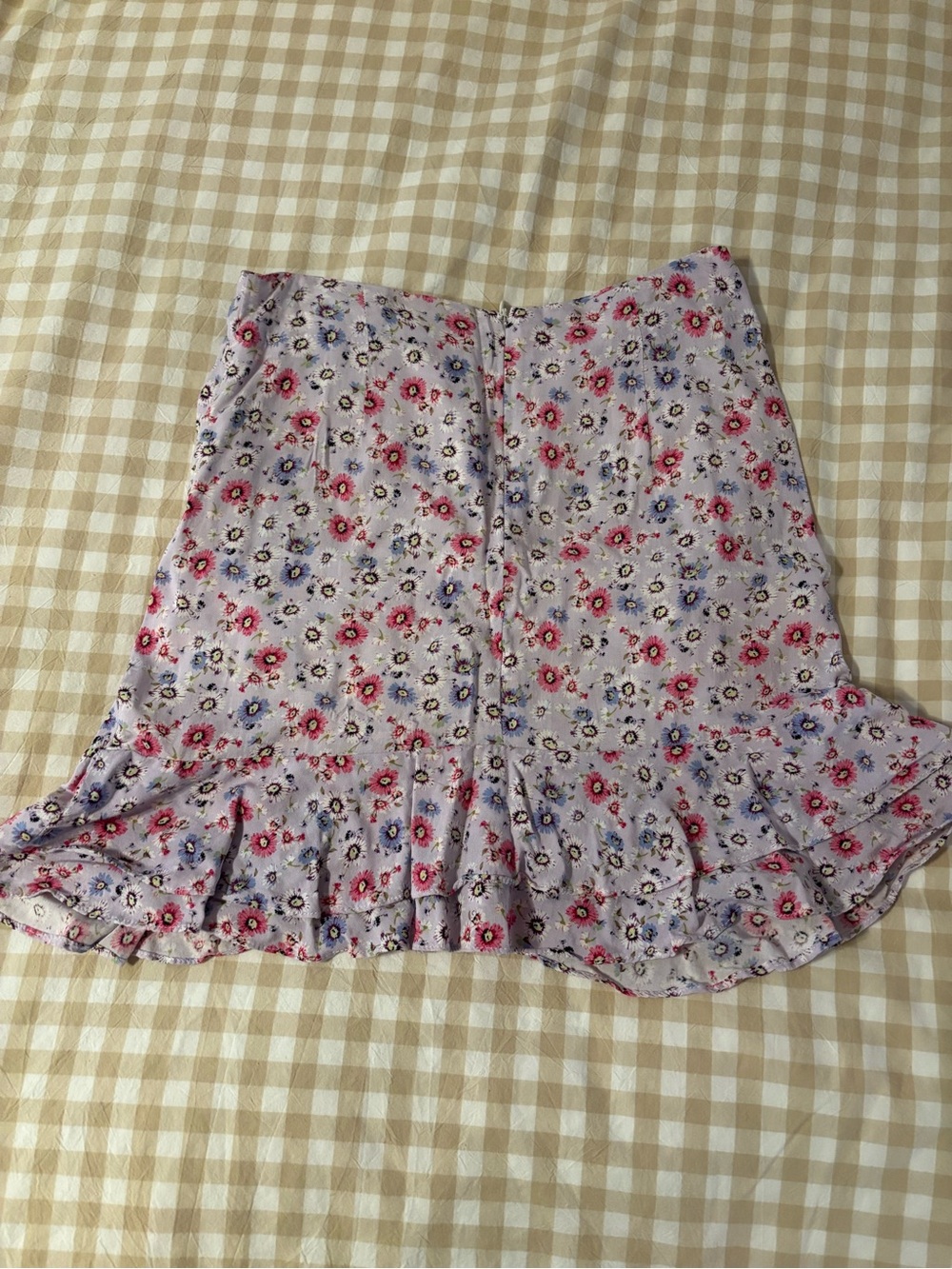 Floral Ruffle Mini Skirt Lavender & Pink - Picture 3 of 3